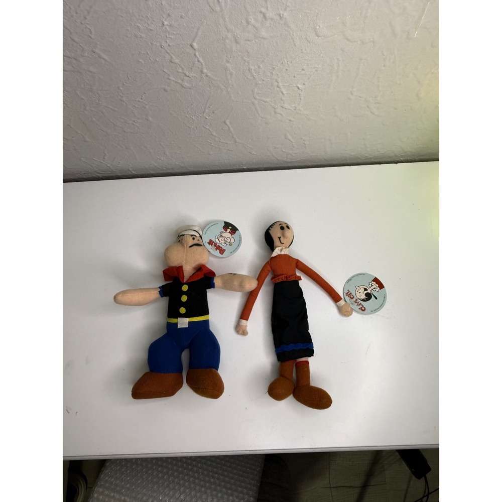 Vintage 1994 Popeye and Olive Oyl Plush Doll Set Play-By-Play NWT 9-10 Inch